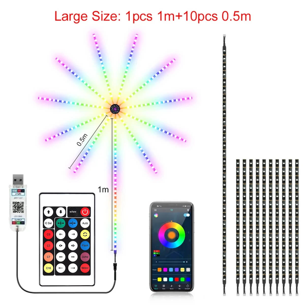 LED مصباح الالعاب النارية